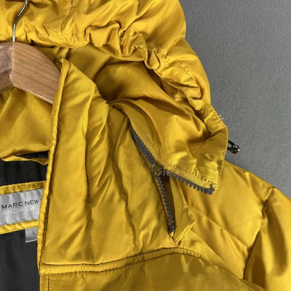 Marc New York Puffer Jacket Large Yellow Heavyweight Waterfowl Down Feather